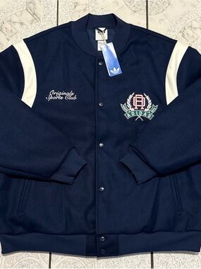 New Adidas Originals Graphic College Varsity Bomber Jacket Men’s Size XL JX8181